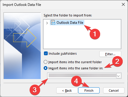 Папка OUTLOOK_Import