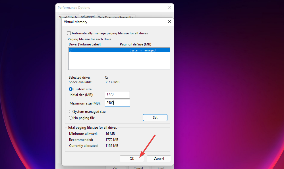Mygtukas „Gerai“ „Windows 11“ nuolat užšąla