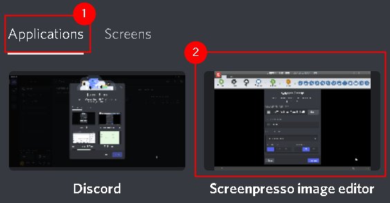Discord Screen Share -applikationer Min