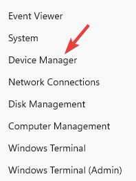 დააწკაპუნეთ მაუსის მარჯვენა ღილაკით დაწყებაზე და აირჩიეთ Device Manager