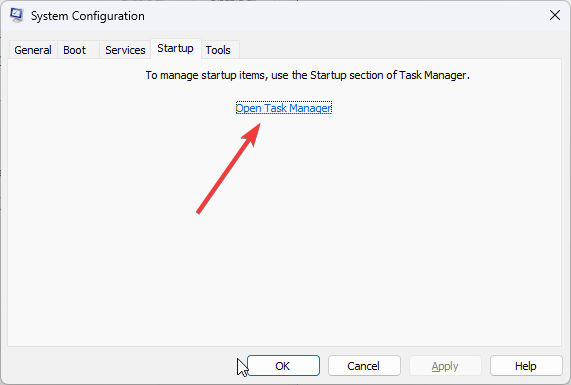 Öffnen Sie den Task-Manager Clean boot0x80080300