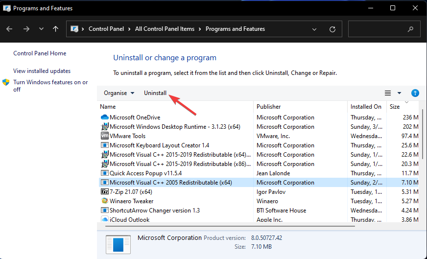 Bouton de désinstallation de Windows 11, aucun pilote graphique AMD n'est installé