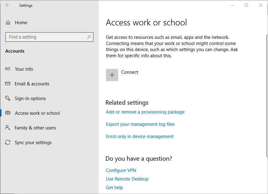 Access-välilehti Microsoft Intune ei synkronoi