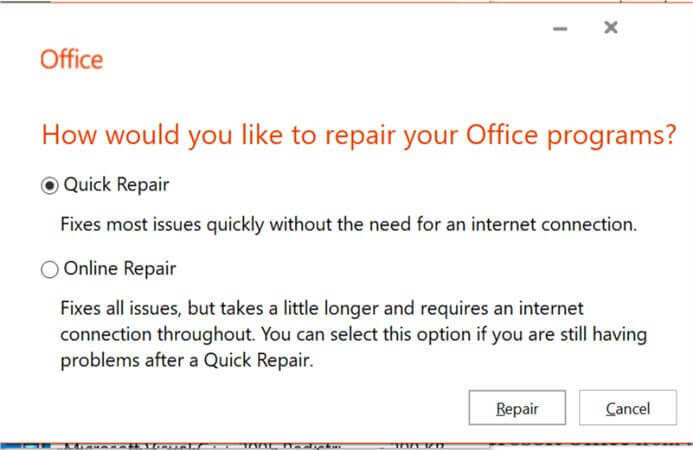 Outlook non implementa l'errore