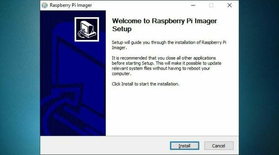 Установите Raspberry Pi Imager Windows