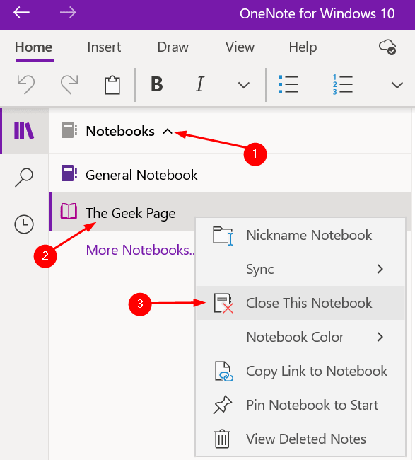 Închide Notebook Onenote Windows Min