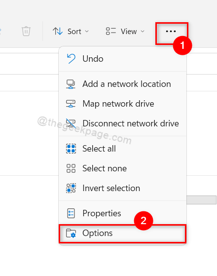 แสดงตัวเลือกเพิ่มเติม ตัวเลือก File Explorer 11zon