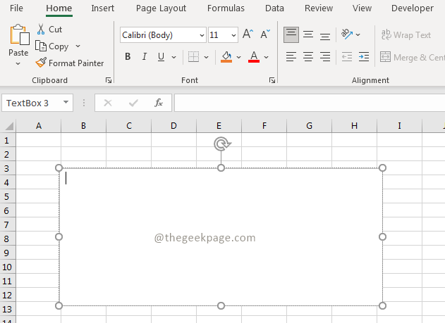 Textfeld in Excel Min