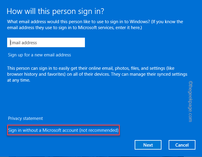 Prijava brez Microsoftovega računa Min