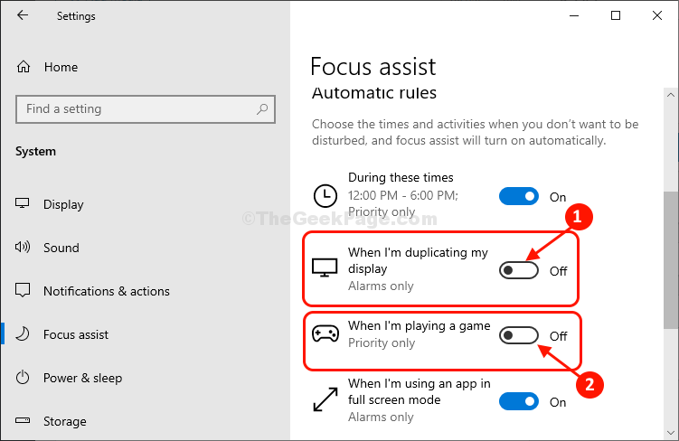 Értesítések engedélyezése és engedélyezése teljes képernyős módban a Windows 10 rendszerben
