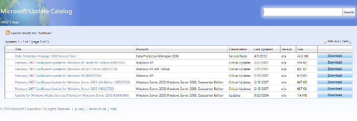 Hotfix-service van Microsoft niet langer beschikbaar 