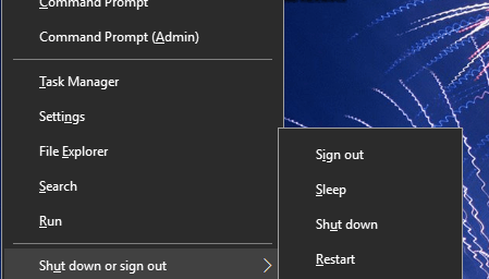 Die Option zum Herunterfahren, um die Symbolleiste in Windows 10 wiederherzustellen