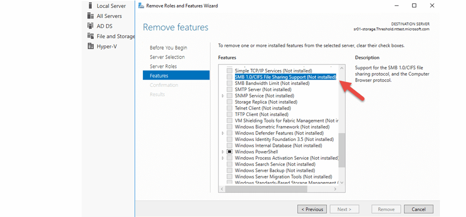 SMBv1-Windows 10-Fehler
