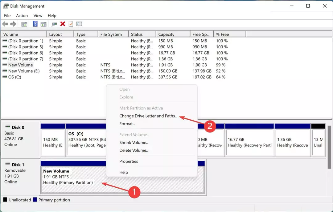Cambie la letra de la unidad y las rutas para corregir que Windows 11 no reconozca el disco duro externo