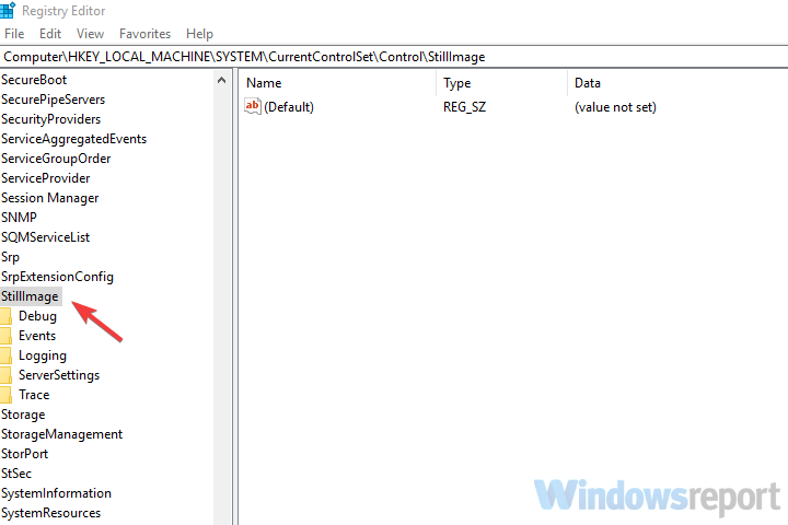 StillImage registeroppføring fikse faks og skann feil Windows faks og skann feil ved å bruke innstillinger til driveren