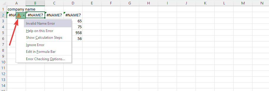 Datele de stoc Excel nu se actualizează