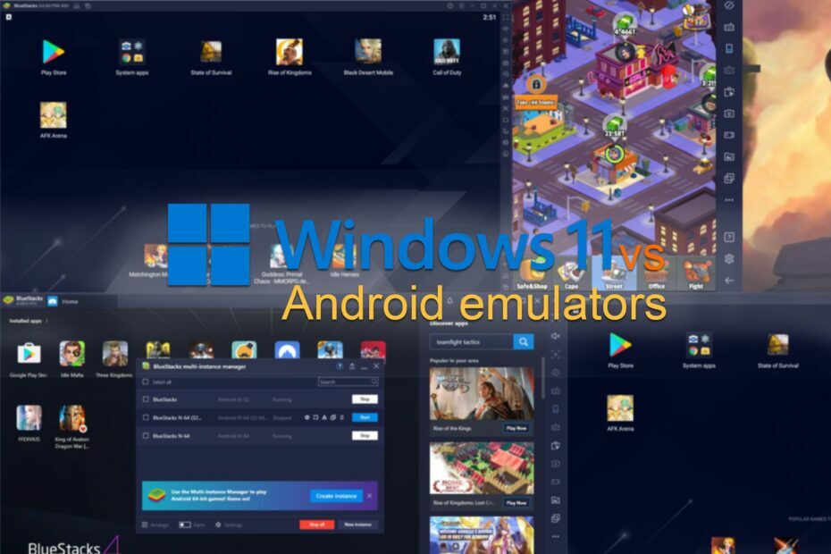 Windows 11 vs emulatory Androida