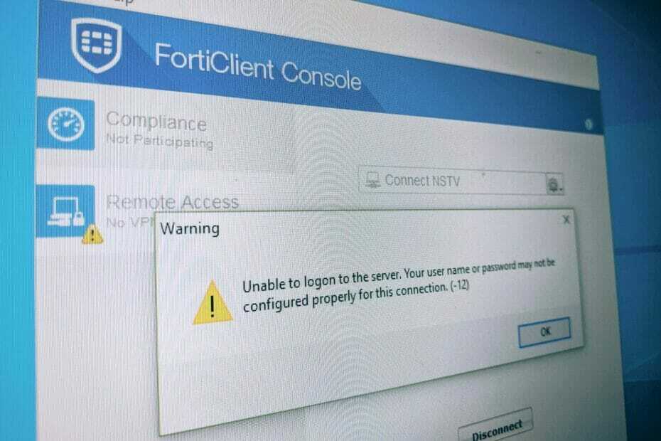 fix Fortinet VPN lukitsee käyttäjän yhden epäonnistuneen yrityksen jälkeen
