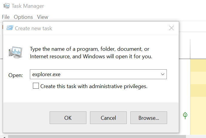 Explorer-exe handmatig uitvoeren