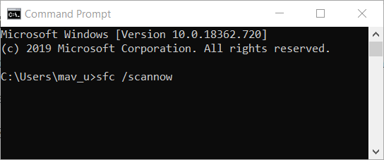 sfc / scannow-komentovirhe 0x80090016 Windows 10: ssä