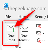 Outlook ახალი ელფოსტის შექმნა მინ