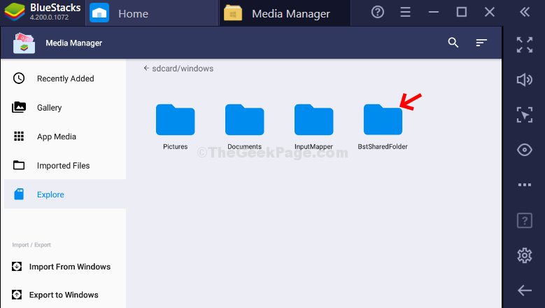 BlueStacks 앱에서 Windows 10 PC로 파일을 전송하는 방법