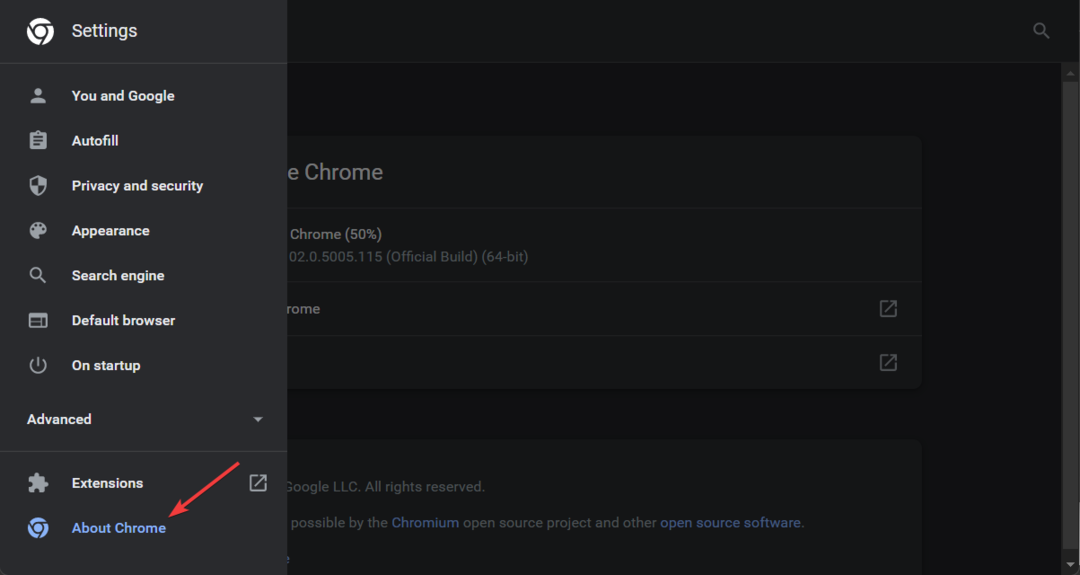 about-chrome Google Chrome не е отворен