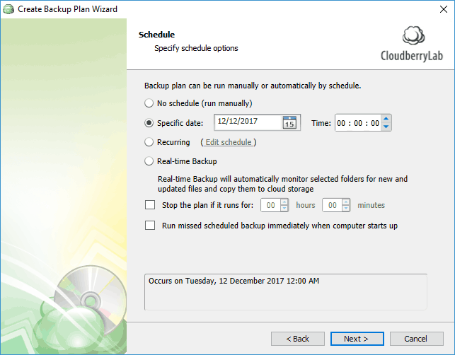 konfigurasjon av cloudberry backup gjennomgang 3