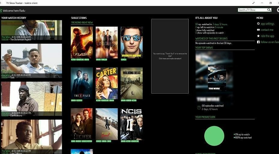 TV Show Tracker Trakt.tv Client App für Windows 10 erhält neue Funktionen