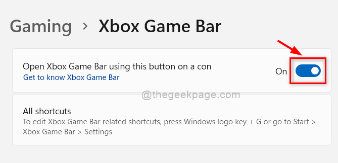 Xbox गेम बार टॉगल बटन 11zon