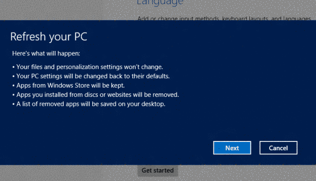 odinstaluj Windows 8.1