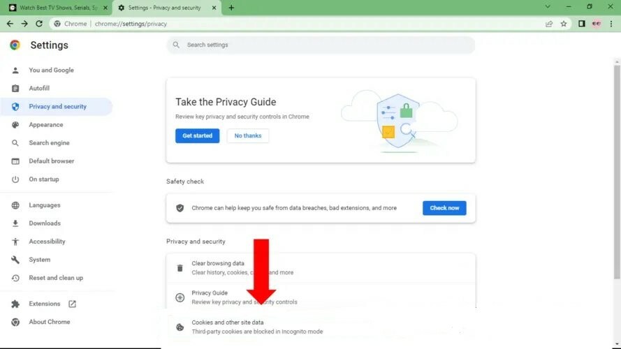 chrome clear cookies och annan webbplatsdata