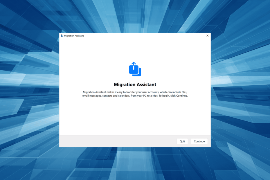 fix migration assistant ei toimi Windowsissa