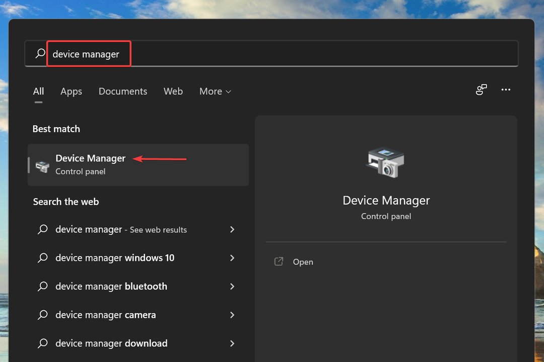 Lansați Device Manager pentru a reinstala driverele audio în Windows 11