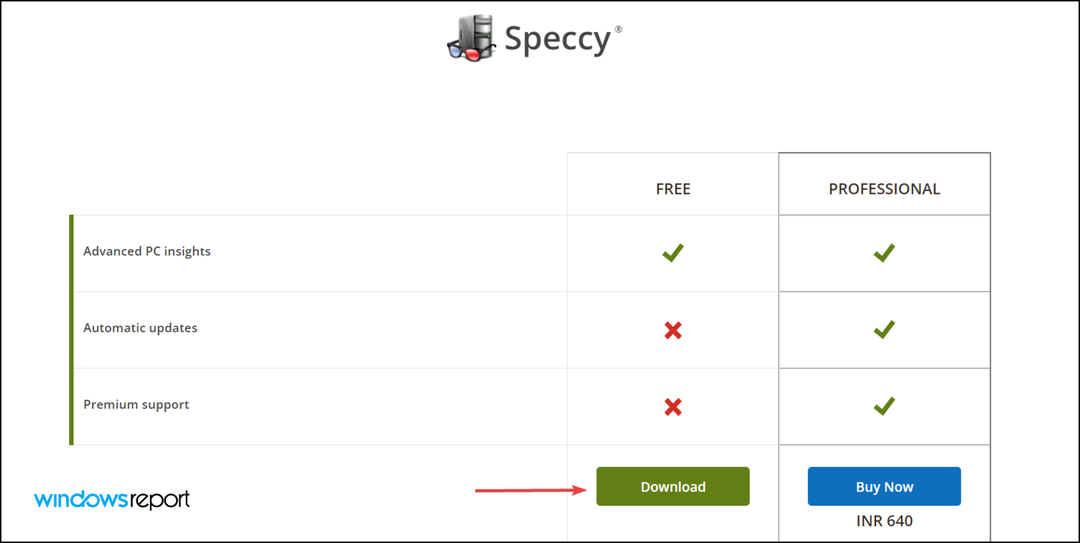 Download Speccy voor het controleren van cpu temp windows 11