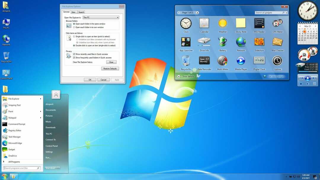 Interfaccia utente di Windows 7
