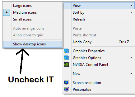 zeige Desktop Icons