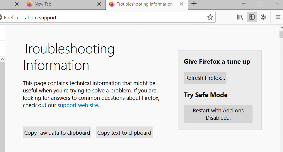 Le bouton Actualiser Firefox auquel vous n'êtes pas autorisé à accéder sur ce serveur