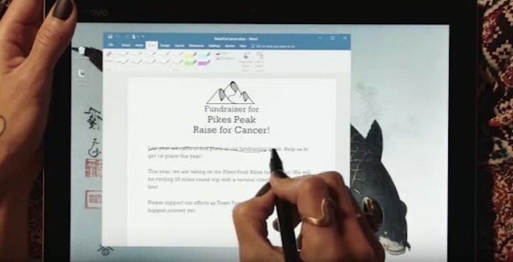 Microsoft Word-Stiftunterstützung Creators Update