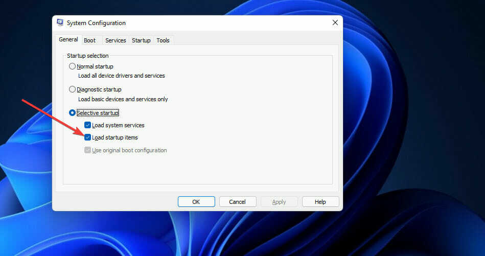 Možnost Naloži zagonske elemente Windows 11 zatemnitev zaslona