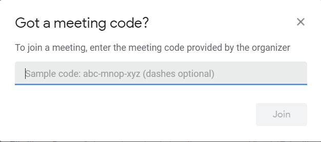 code de réunion
