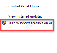 โปรแกรมและคุณลักษณะของแผงควบคุม เปิดหรือปิดคุณลักษณะของ Windows
