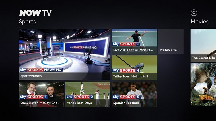 Sky მოაქვს 'Now TV' აპს Windows- ისთვის უახლესი ფილმების შეუზღუდავი ნაკადით