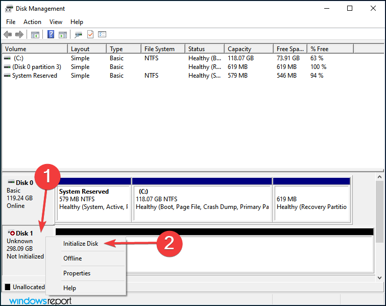 Initialiser disken for at reparere Windows 11, der ikke genkender ssd