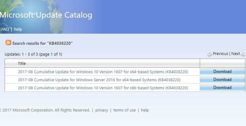 Scarica Windows 10 KB4038220 per migliorare le prestazioni del sistema