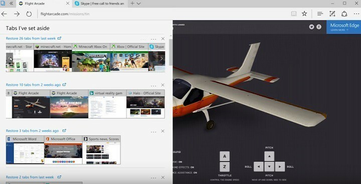 faner til gendannelse af Microsoft Edge