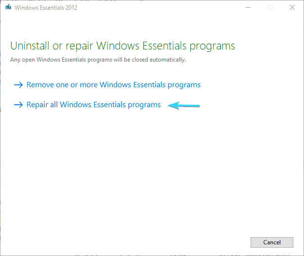 popravak svih Windows live mail ne radi