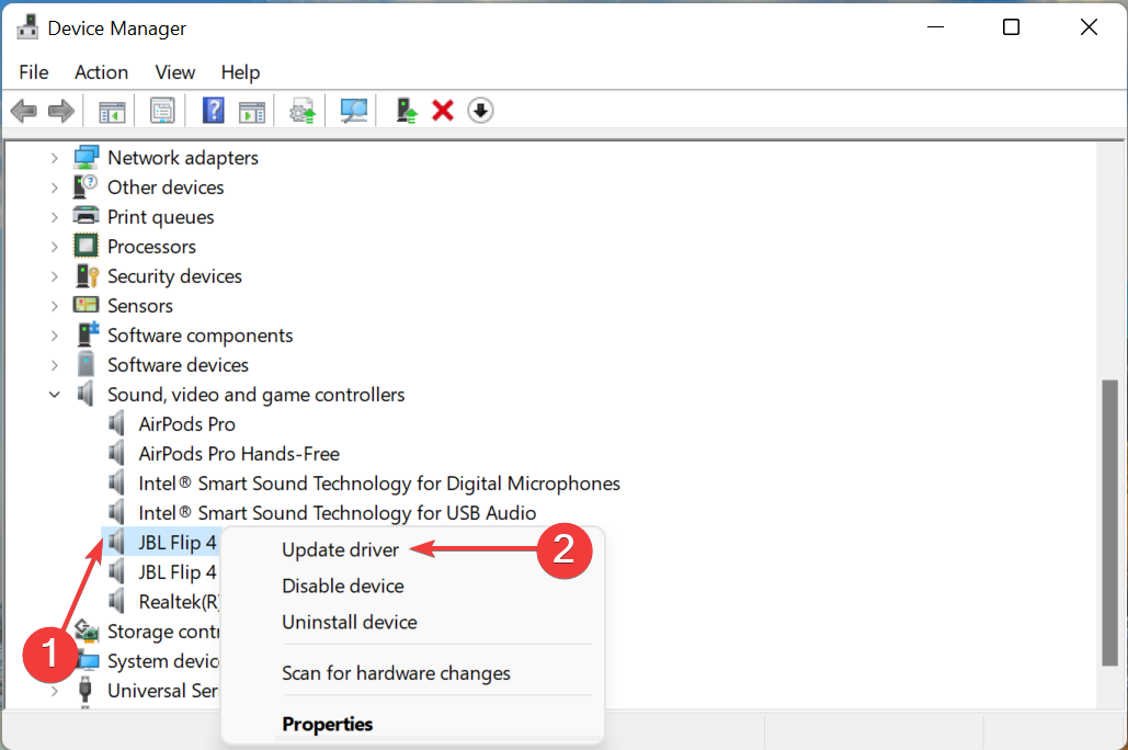 Обновите драйвер, чтобы исправить искаженный звук в Windows 11