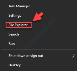 Käynnistä hiiren kakkospainikkeella File Explorer