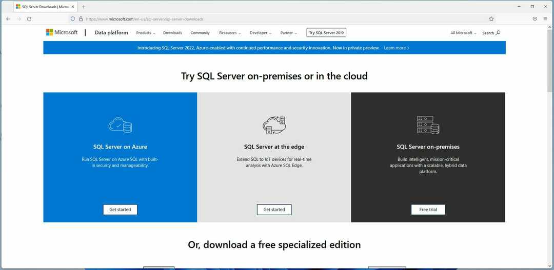 Last ned og installer Microsoft SQL Server 2019 på Windows 11